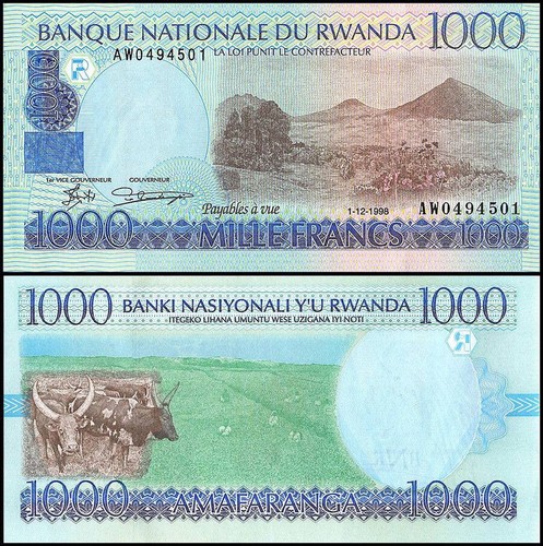 Rwanda 000 franchi - rwanda, 1998